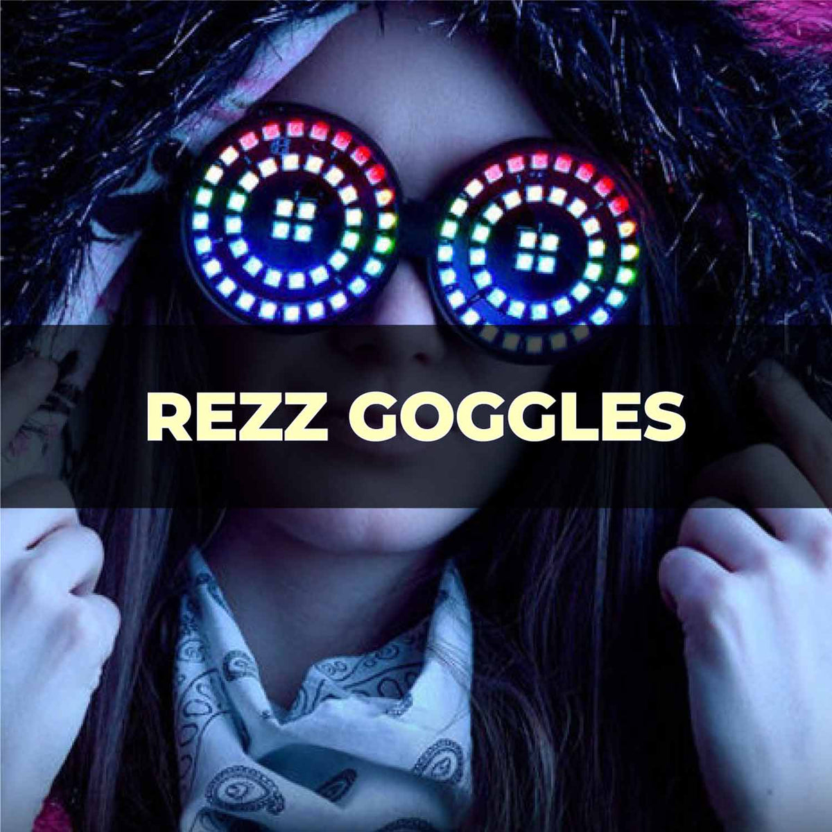 REZZ LED GLASSES/ REZZ GOGGLES FOR RAVE FESTIVALS - Rave Jersey
