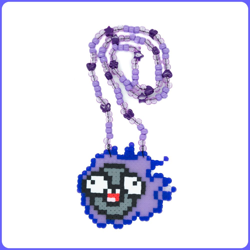 Derpy Ghost Custom Rave Perler Necklace