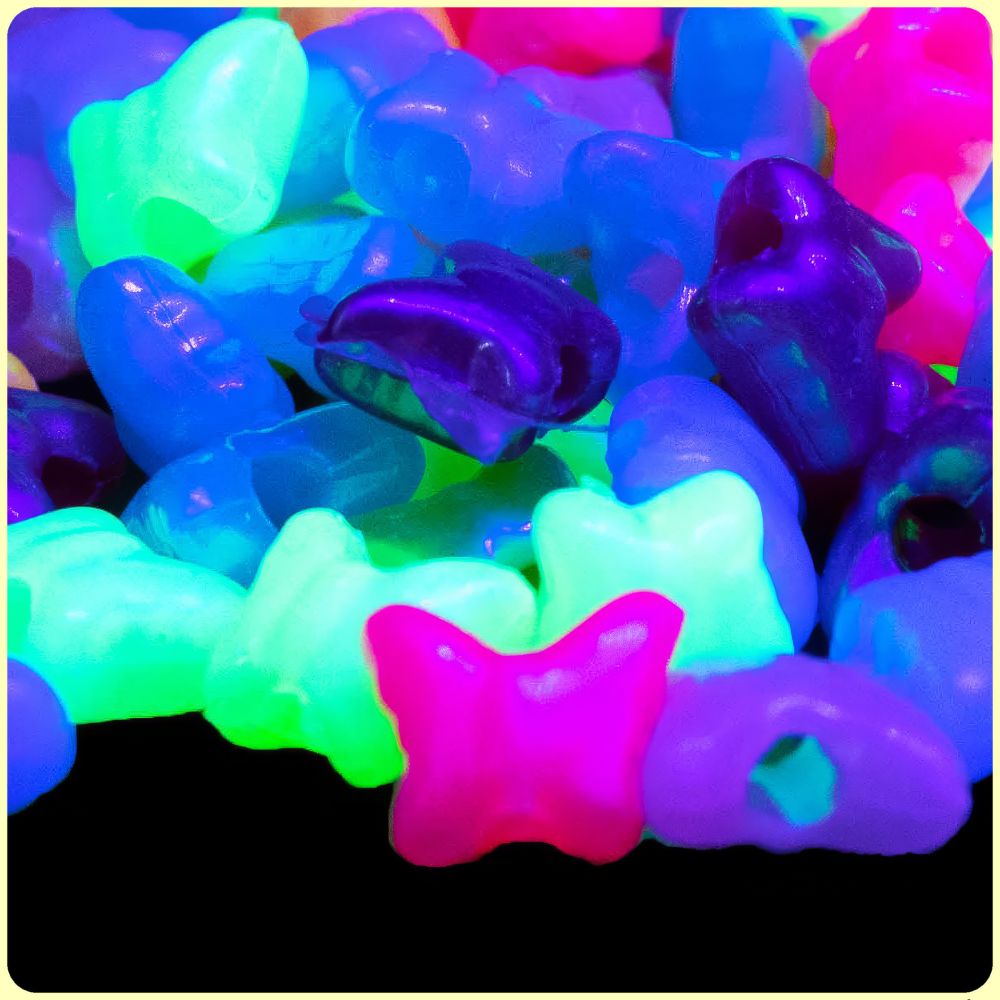 UV Fluorescent Butterfly Beads - 150/Pack