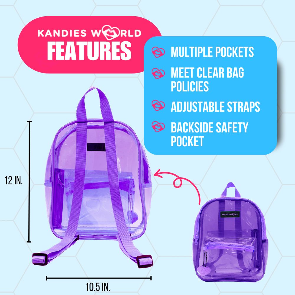 Purple Clear Backpack