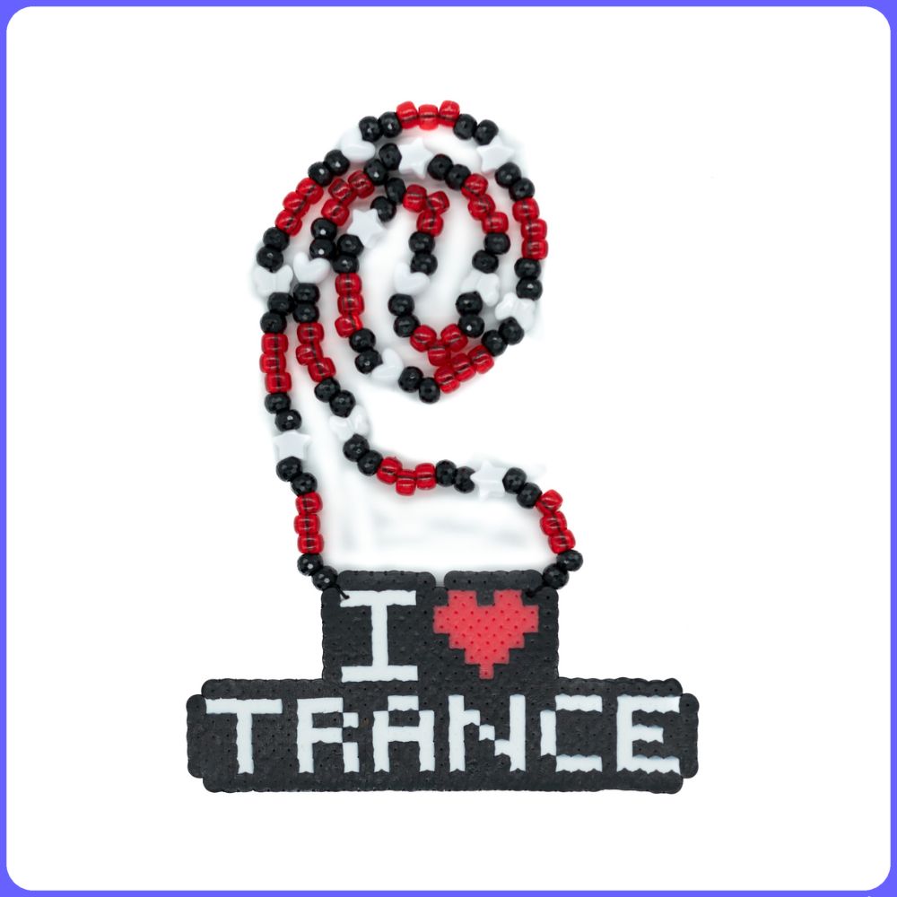 I Love Trance Custom Rave Perler Necklace