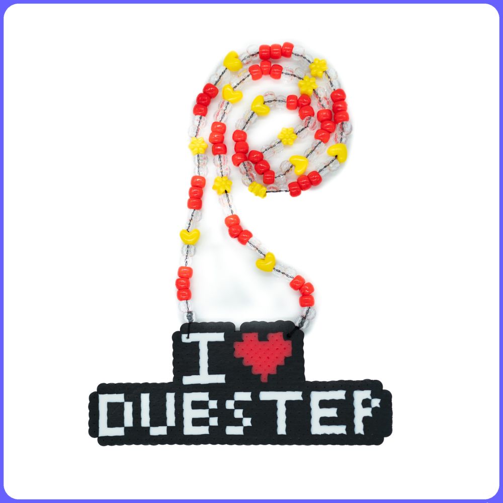 I Love Dubstep Custom Rave Perler Necklace