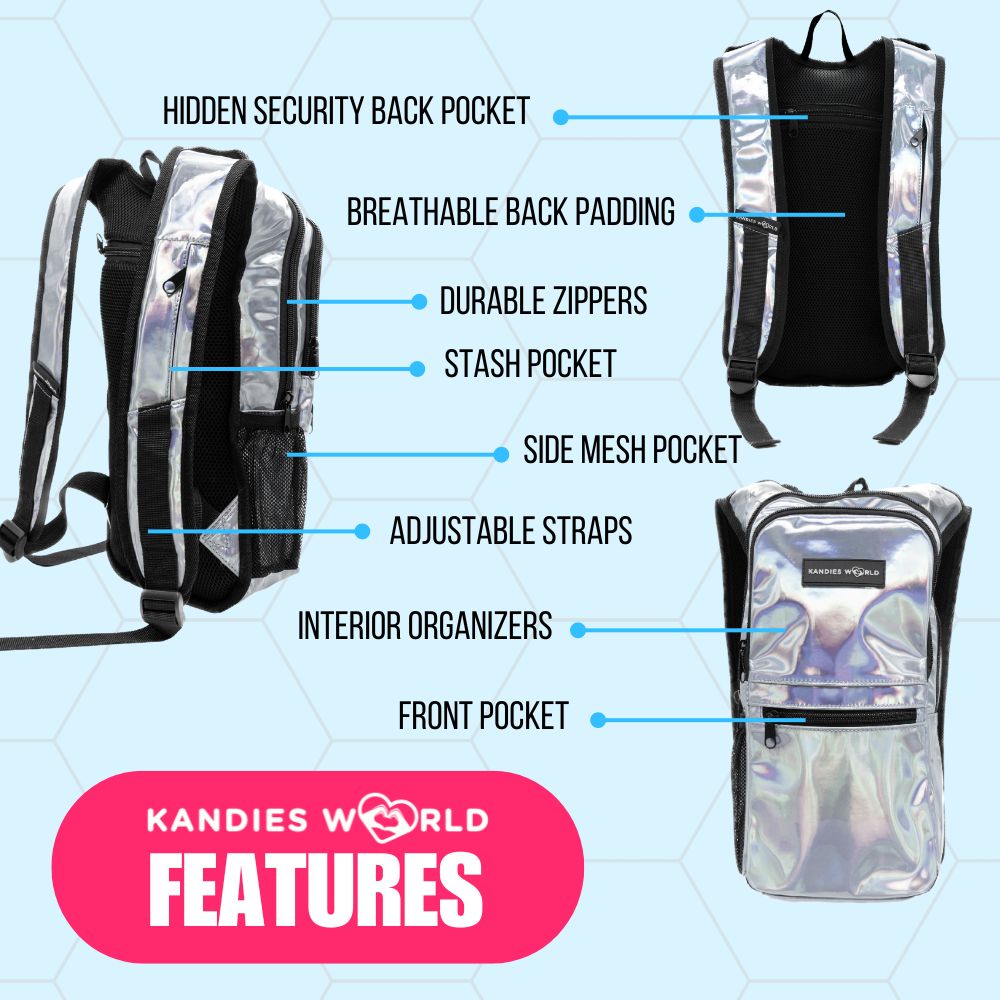 Silver Holographic Hydration Pack