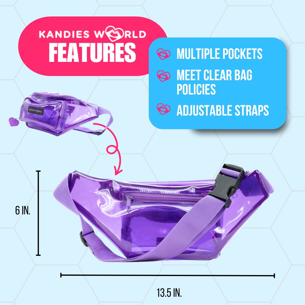 Purple Clear Fanny Pack