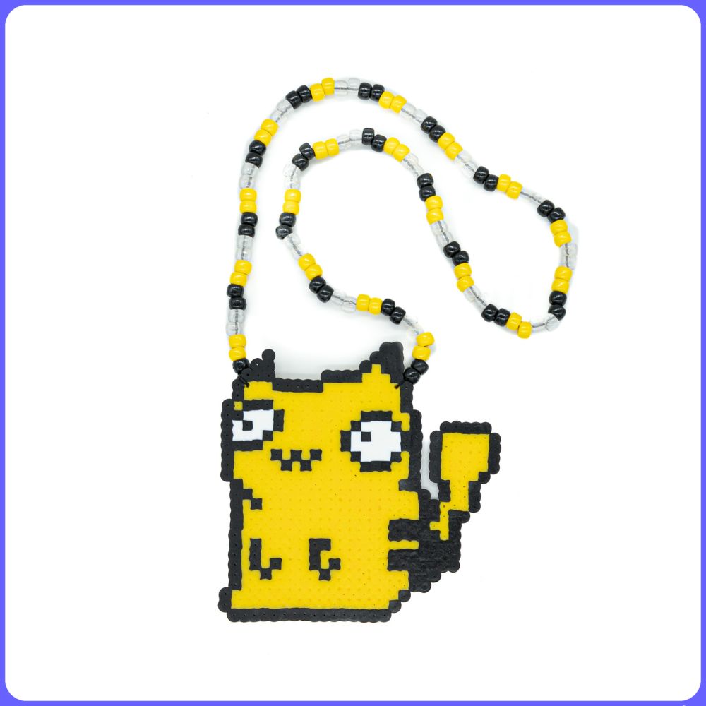 Derpy Pika Custom Rave Perler Necklace