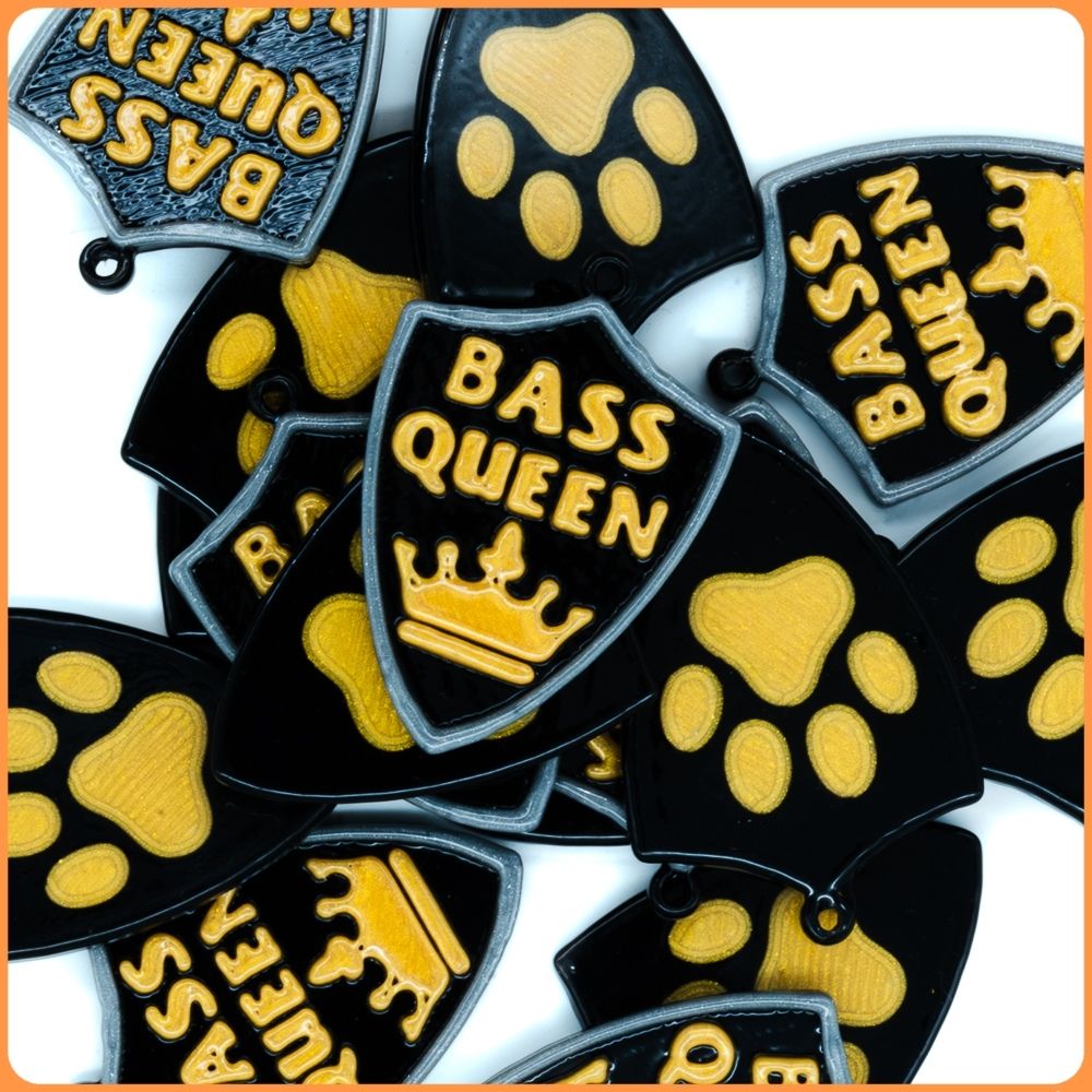 Gold Bass Queen Custom Bead Charms