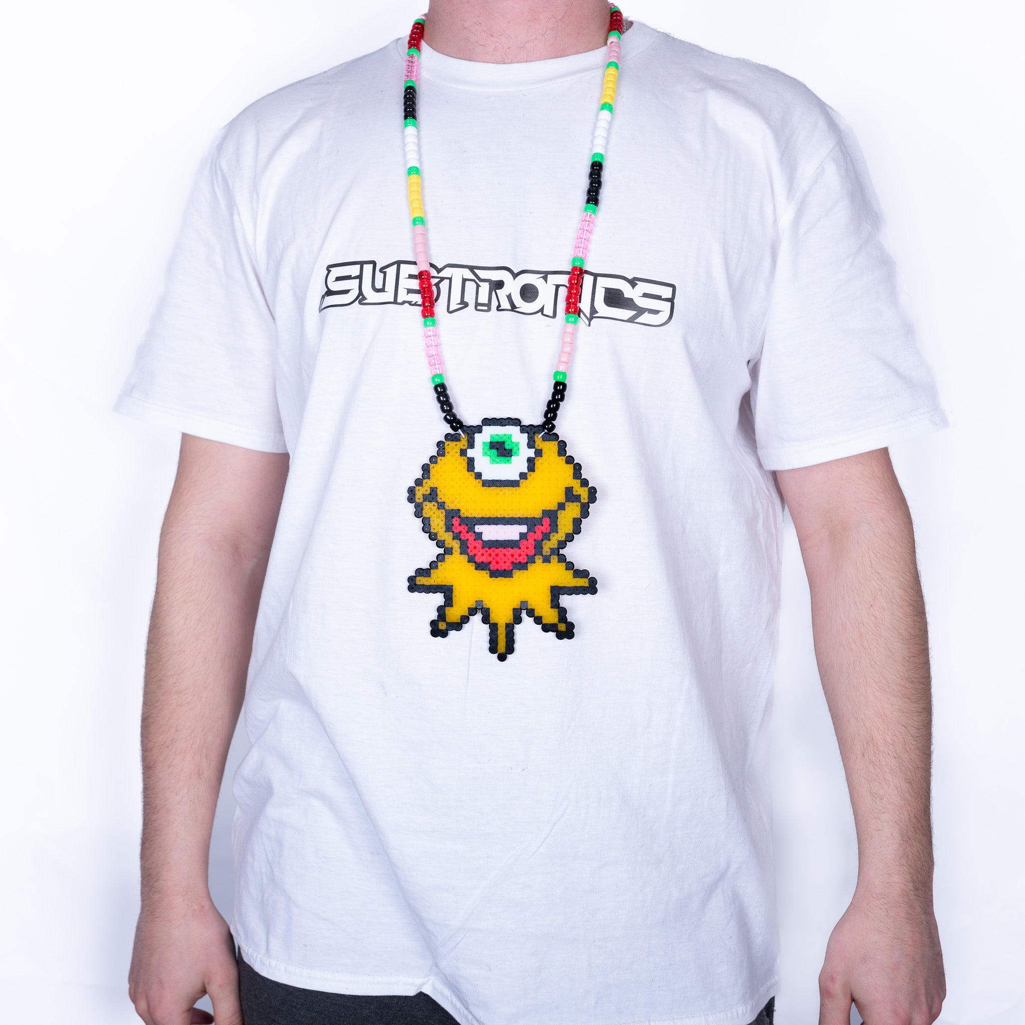 Subtronics x Kandies World - Cyclops Kermit Perler Necklace