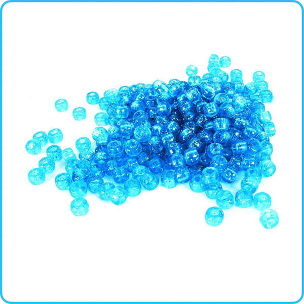 DIY 9x6MM Glitter Barrel Pony Beads - Crafting Beads - Kandies World