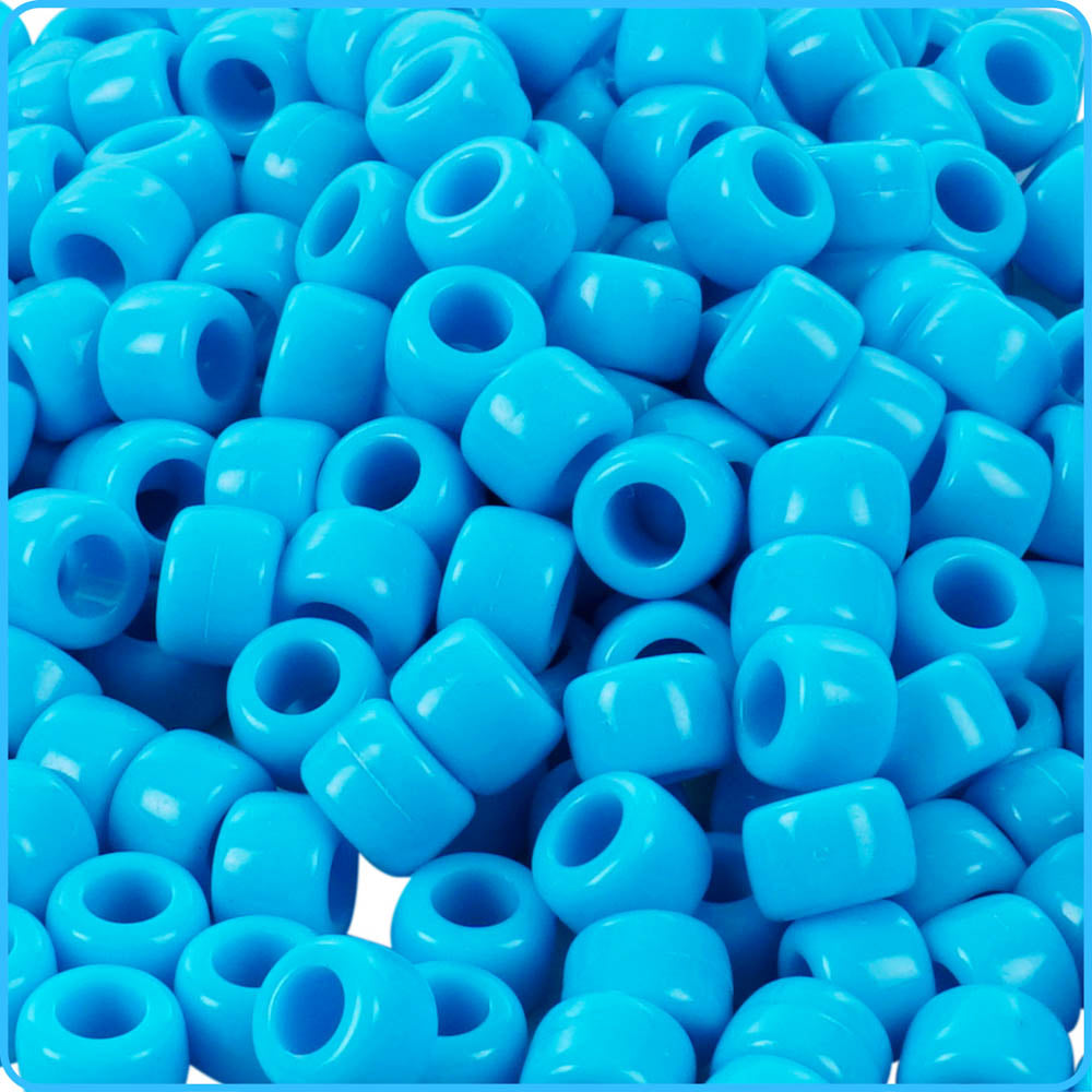 Blue Opaque Pony Beads - 9mm - 300/Pack