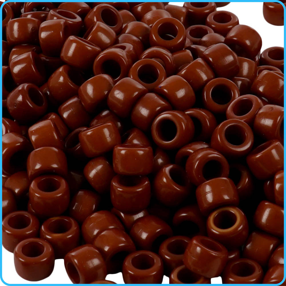 Brown Opaque Pony Beads - 9mm - 300/Pack