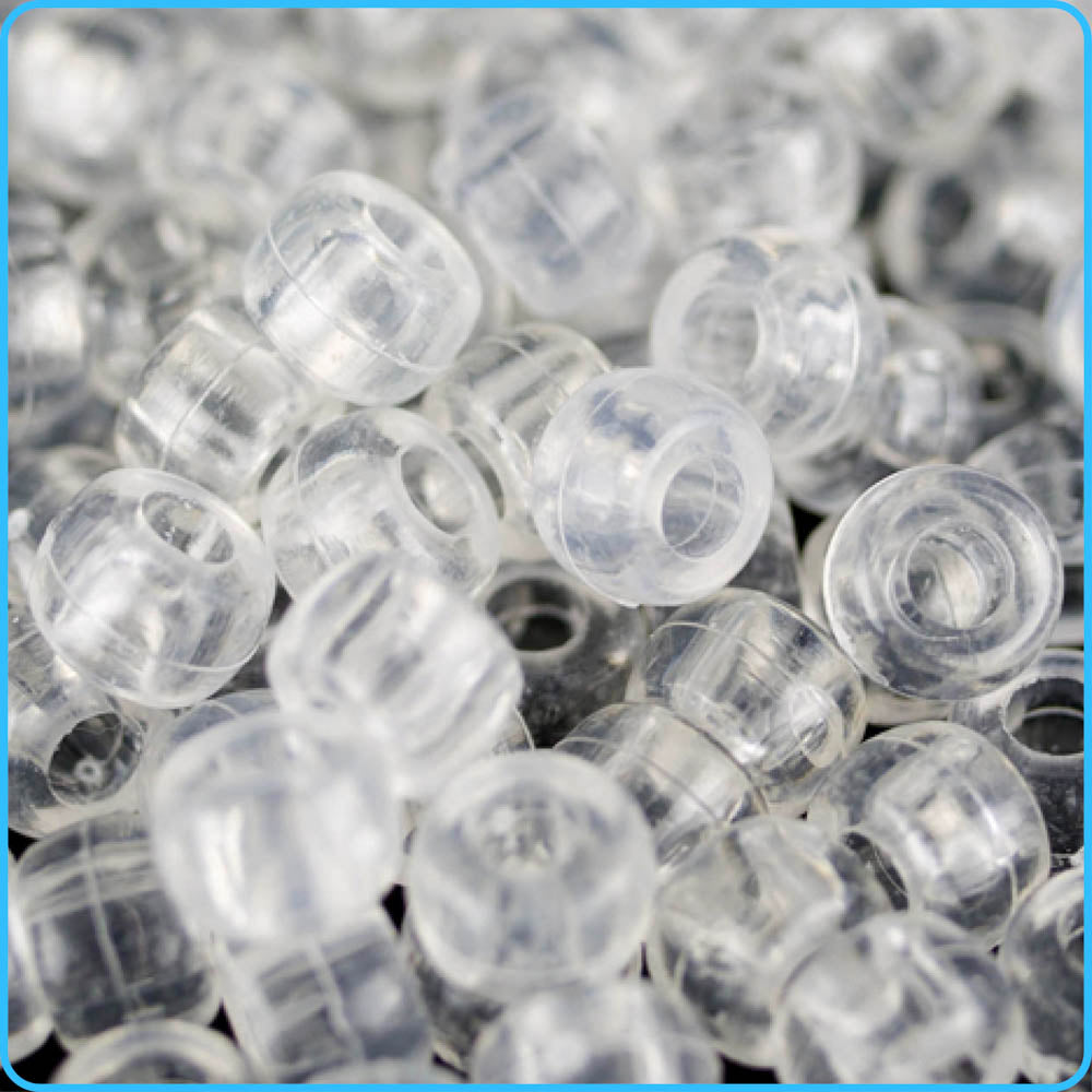 Clear Pony Beads - 9mm - 300/Pack