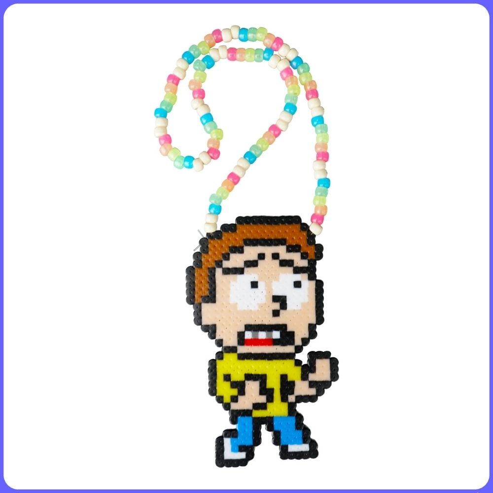 Scared Little TV Cartoon Custom Perler Necklace