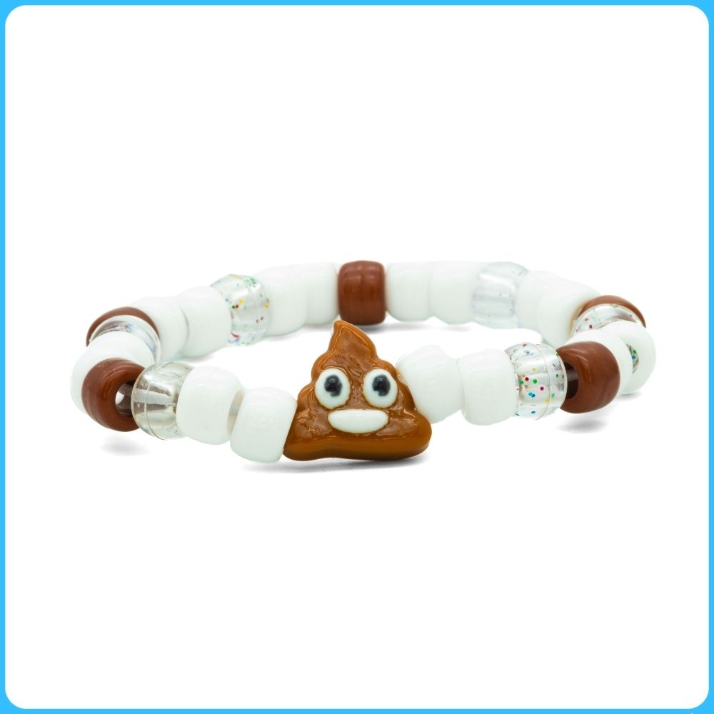 Poop Emoji Ring & Kandi Bracelet - 2/Pack