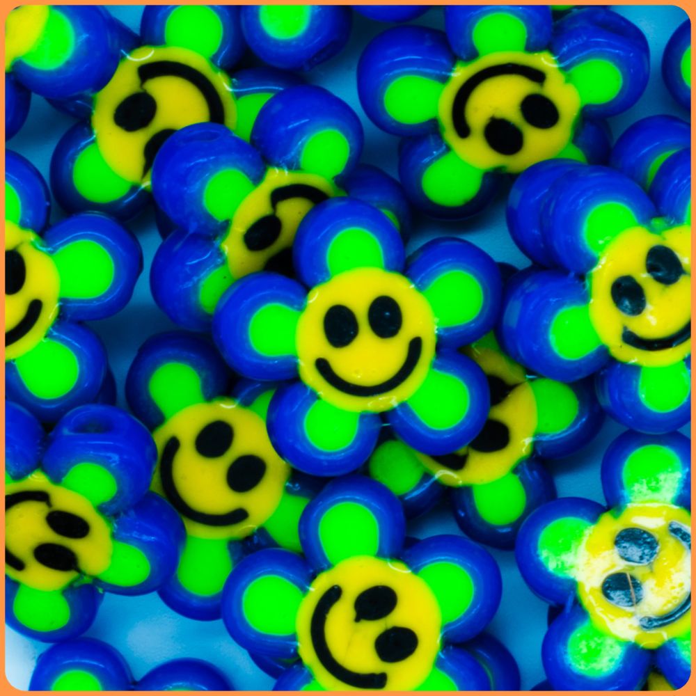 Smiley Flower Custom Beads