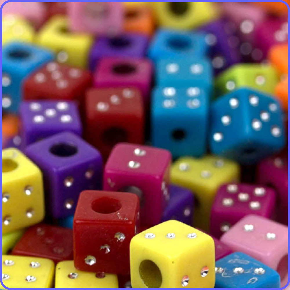 Las Vegas Dice Beads - 100/Pack