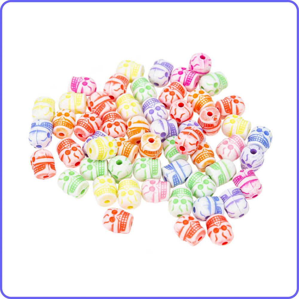 Pastel Skull Beads - 50/Pack