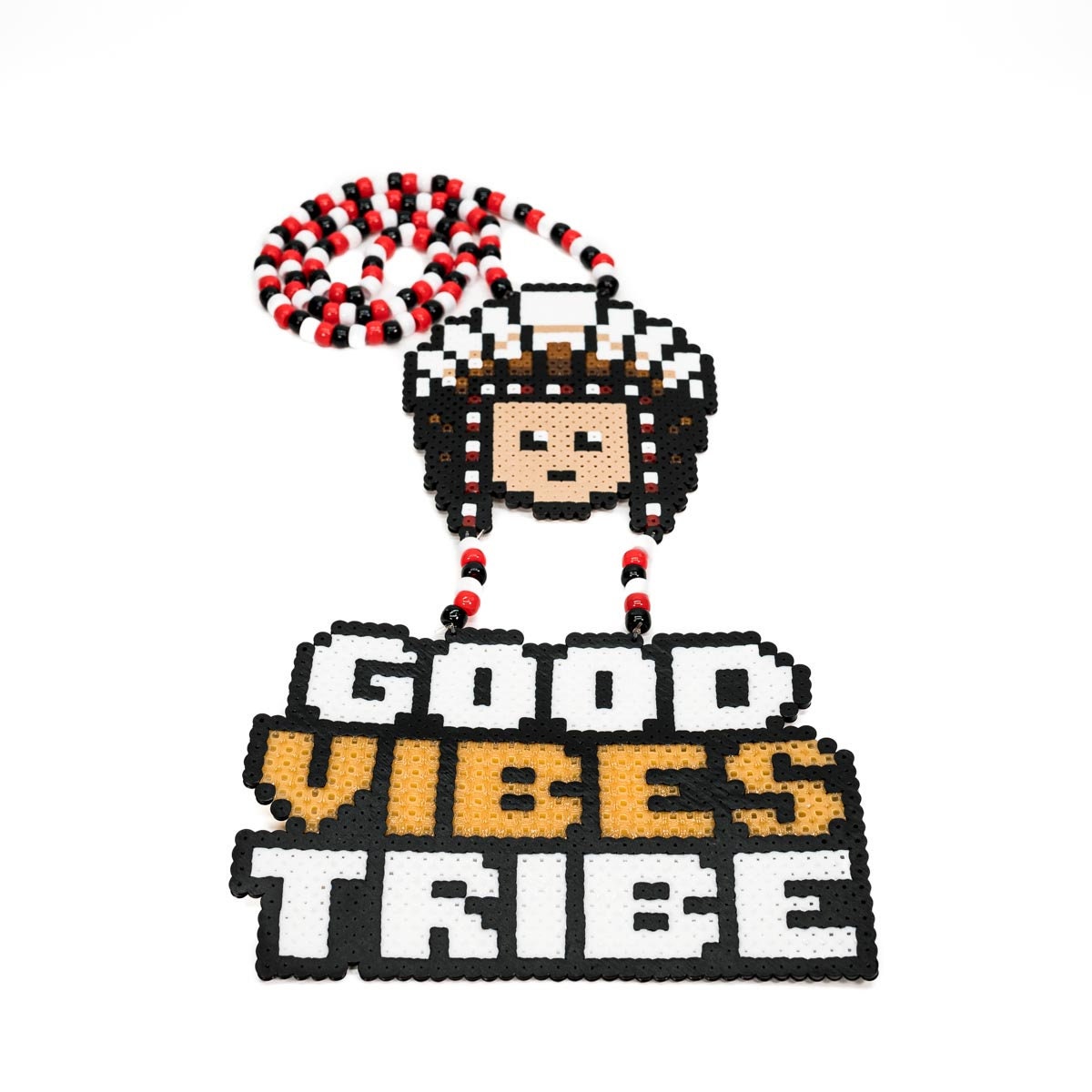 Good Vibes Tribe Custom Perler Necklace