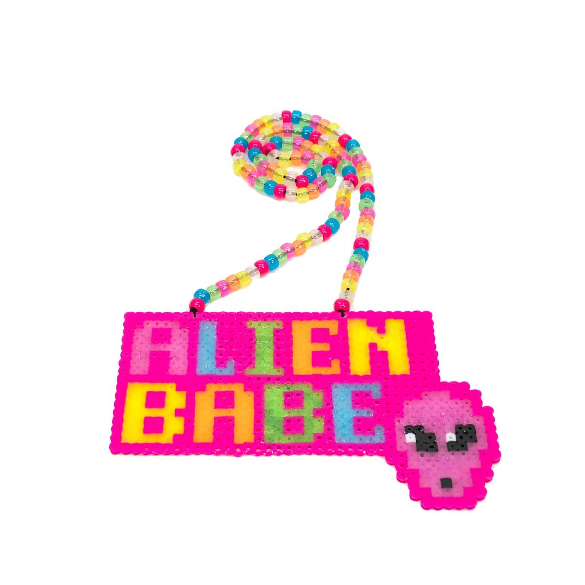 Alien Babe Custom Perler Necklace