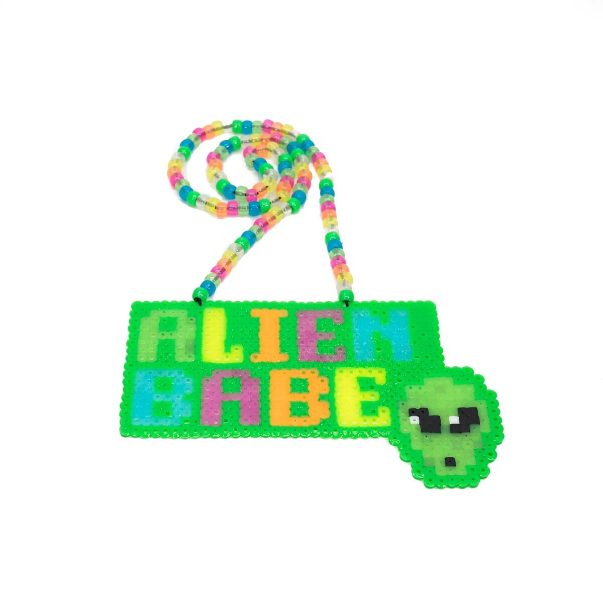 Alien Babe Custom Perler Necklace