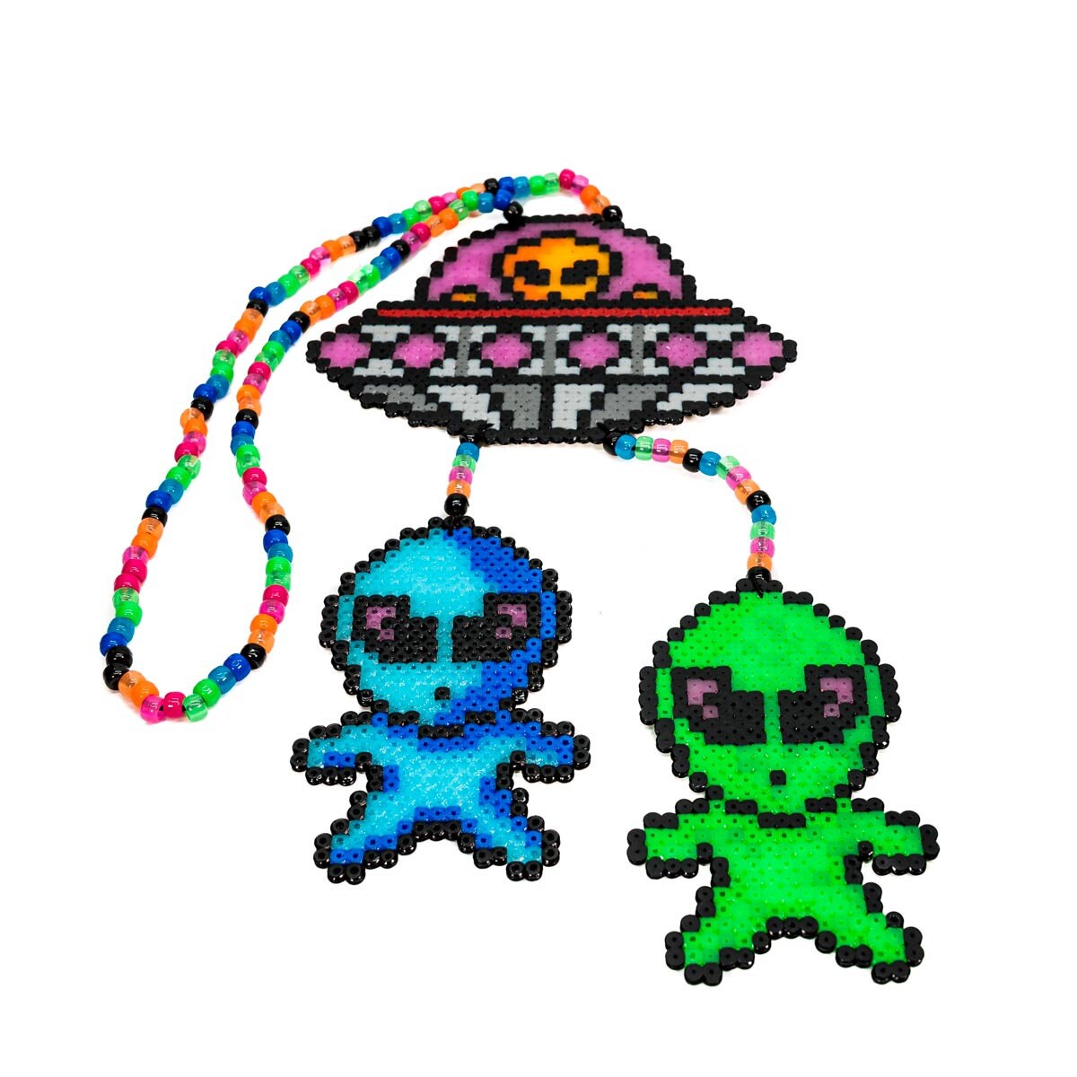 Alien Invasion Custom Perler Necklace