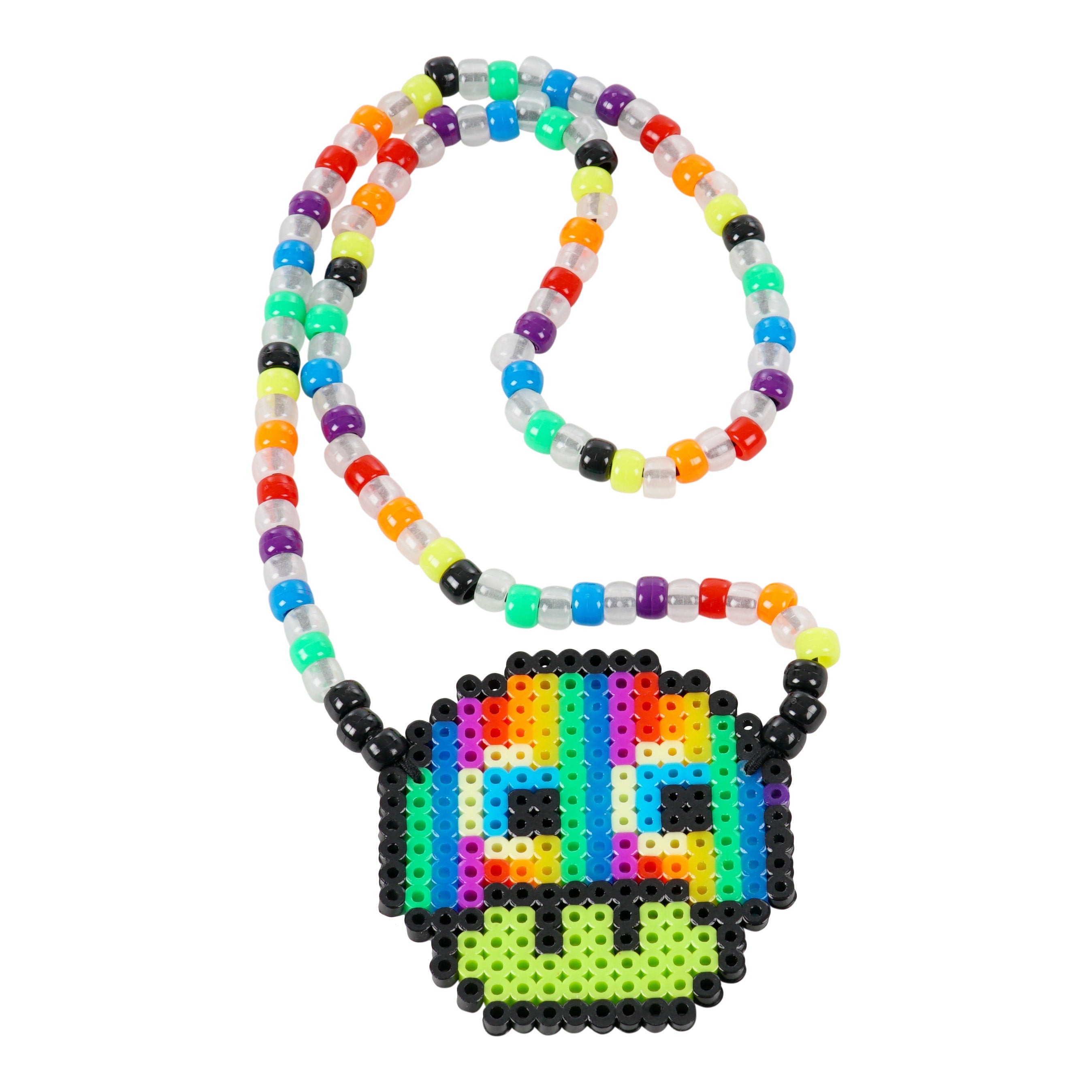 Super Mario Pac Man 1UP Custom Perler Necklace