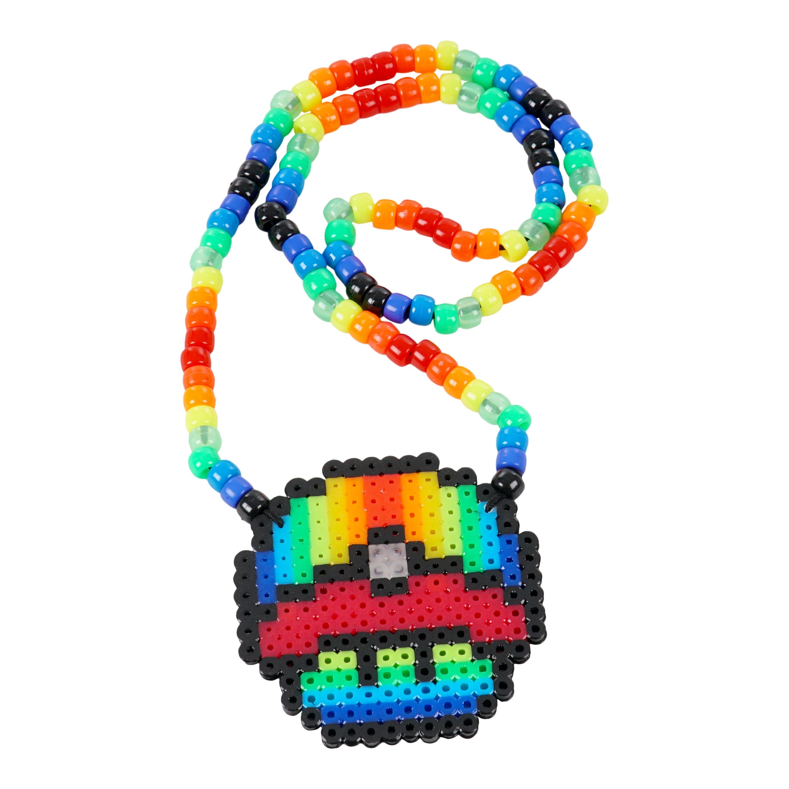 Super Mario Pokéball 1UP Custom Perler Necklace