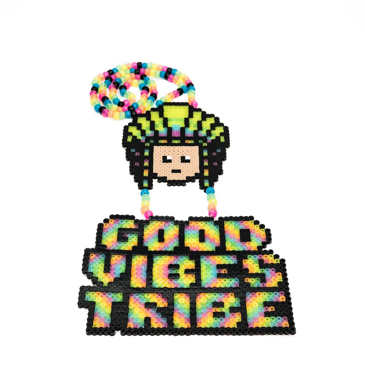 Good Vibes Tribe Custom Perler Necklace