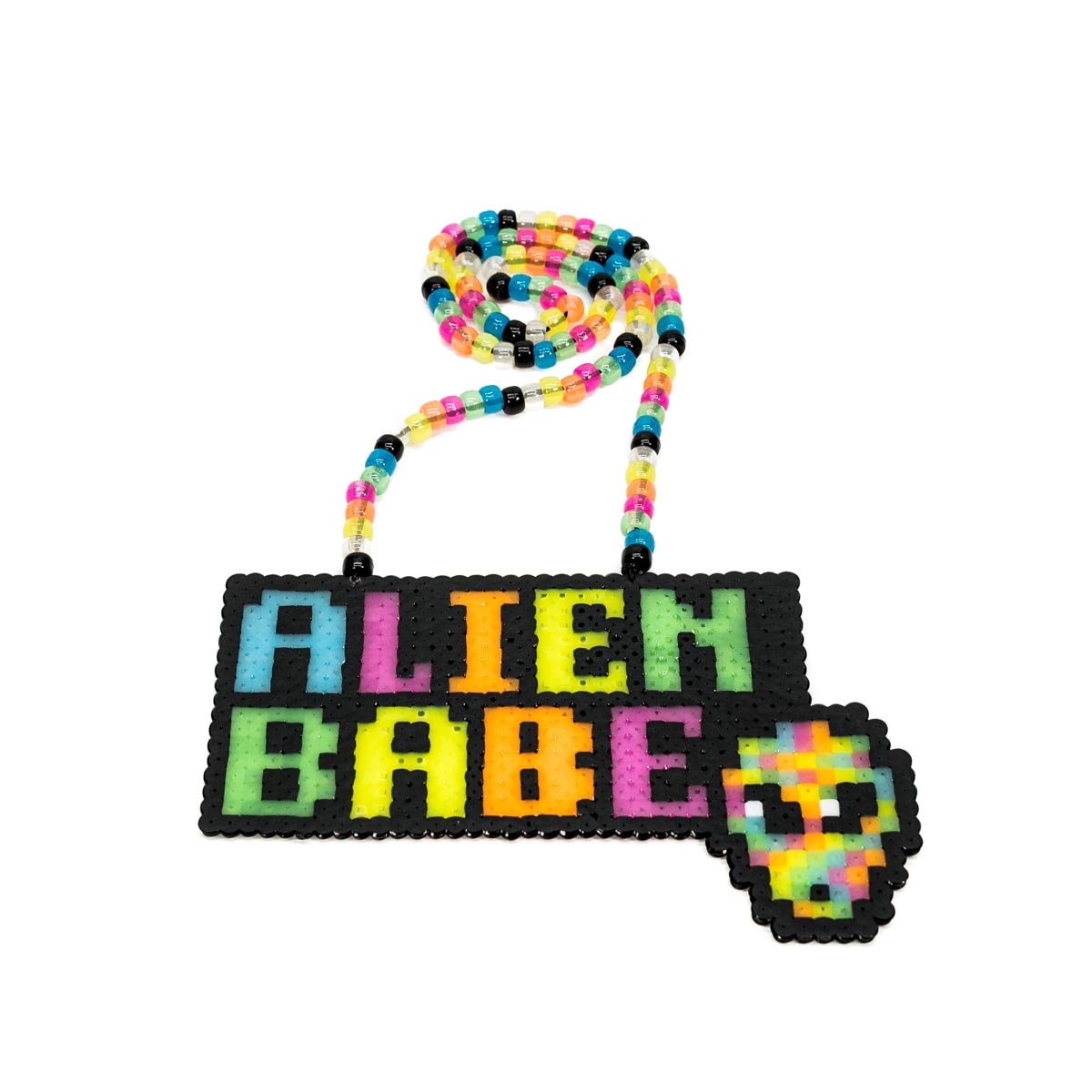 Alien Babe Custom Perler Necklace