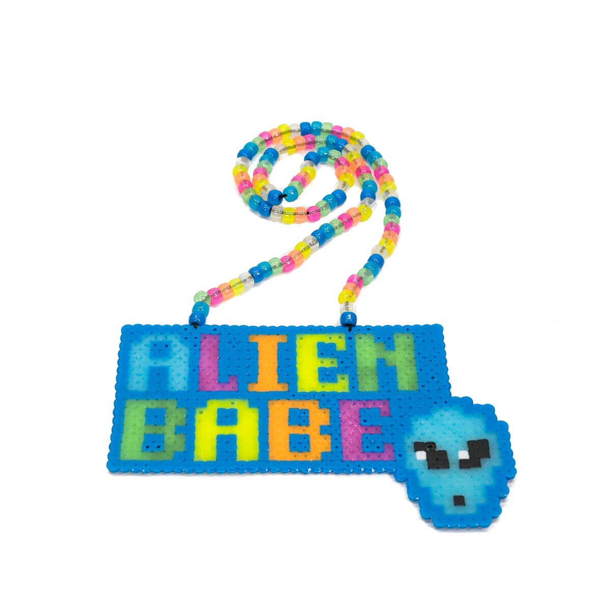 Alien Babe Custom Perler Necklace