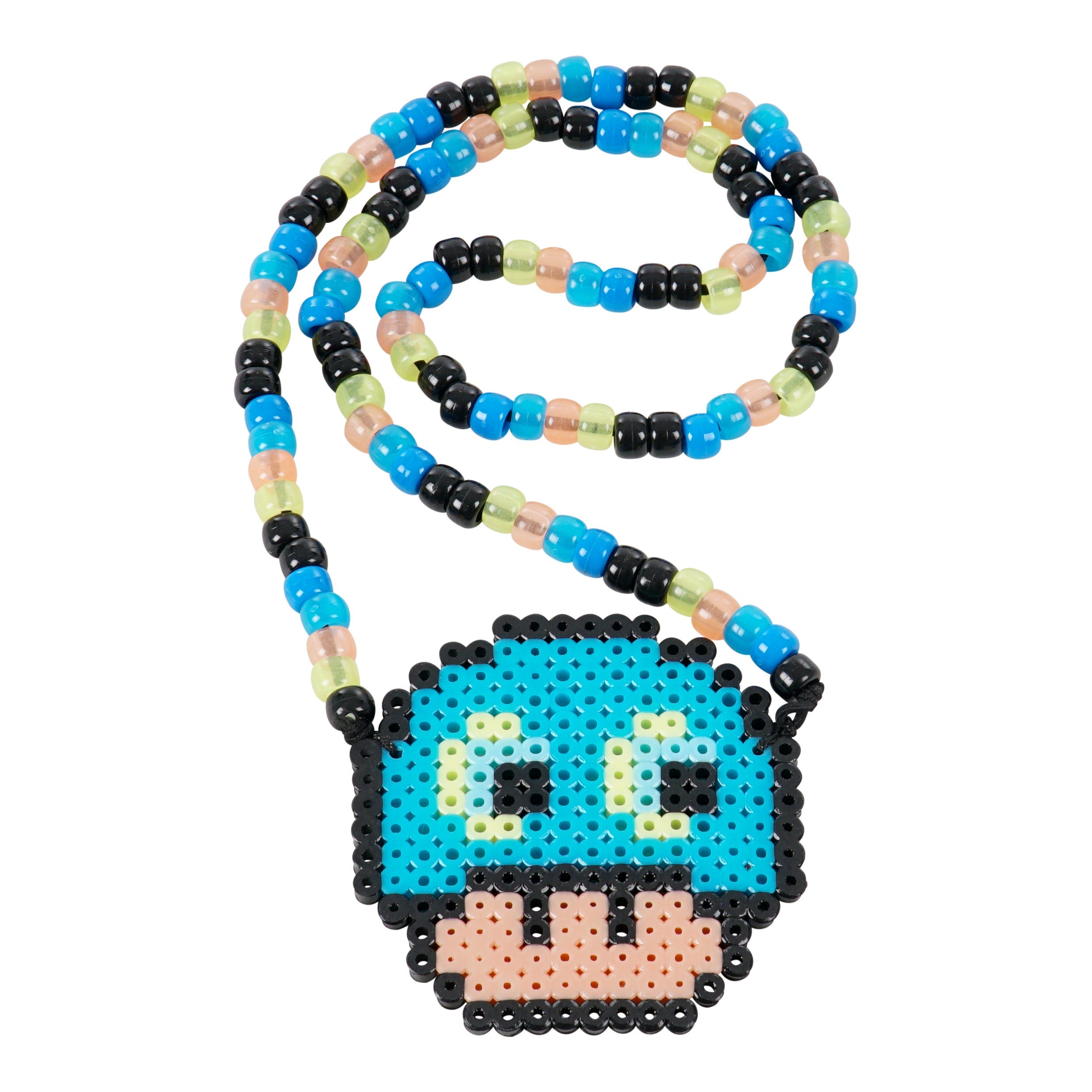 Super Mario Pac Man 1UP Custom Perler Necklace