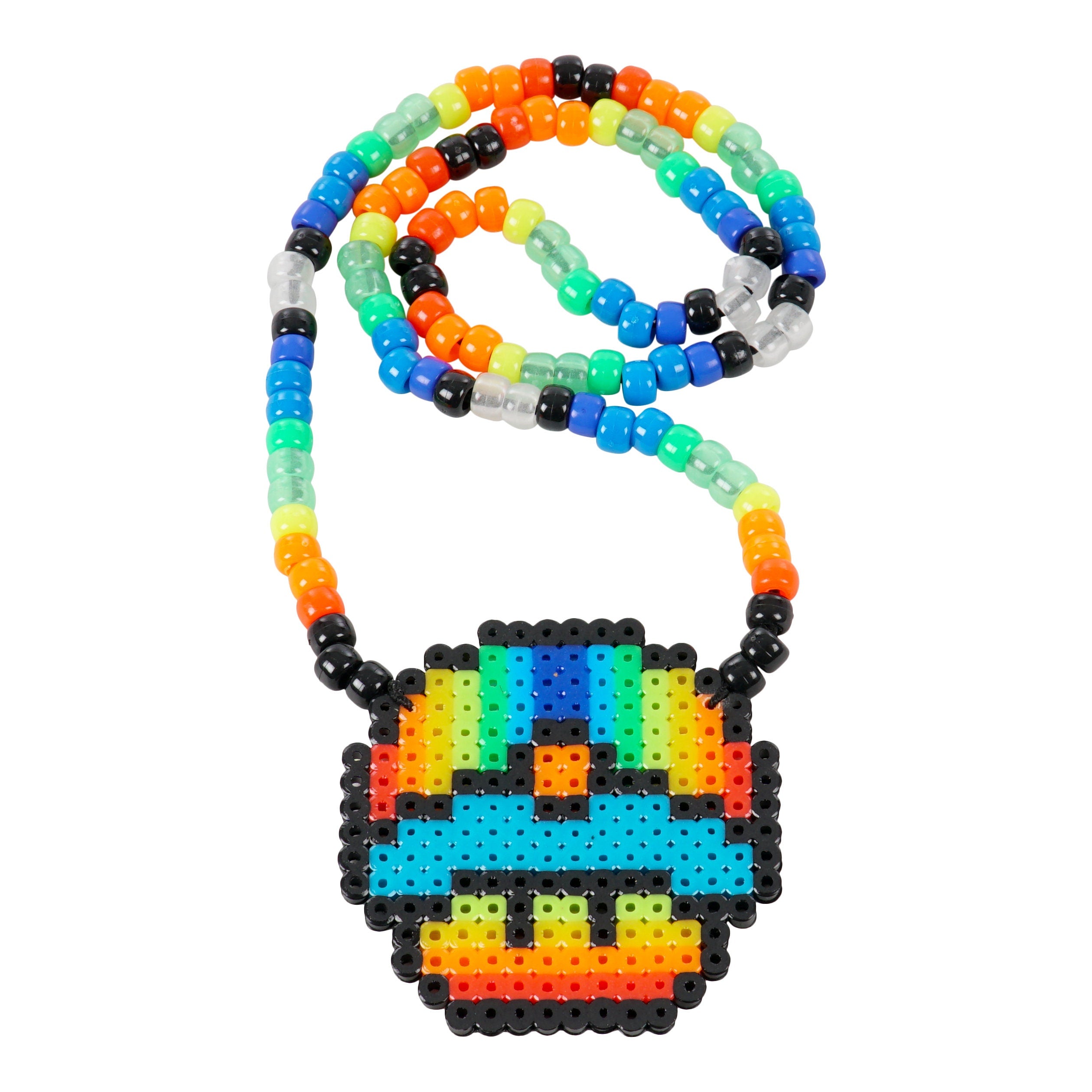 Super Mario Pokéball 1UP Custom Perler Necklace