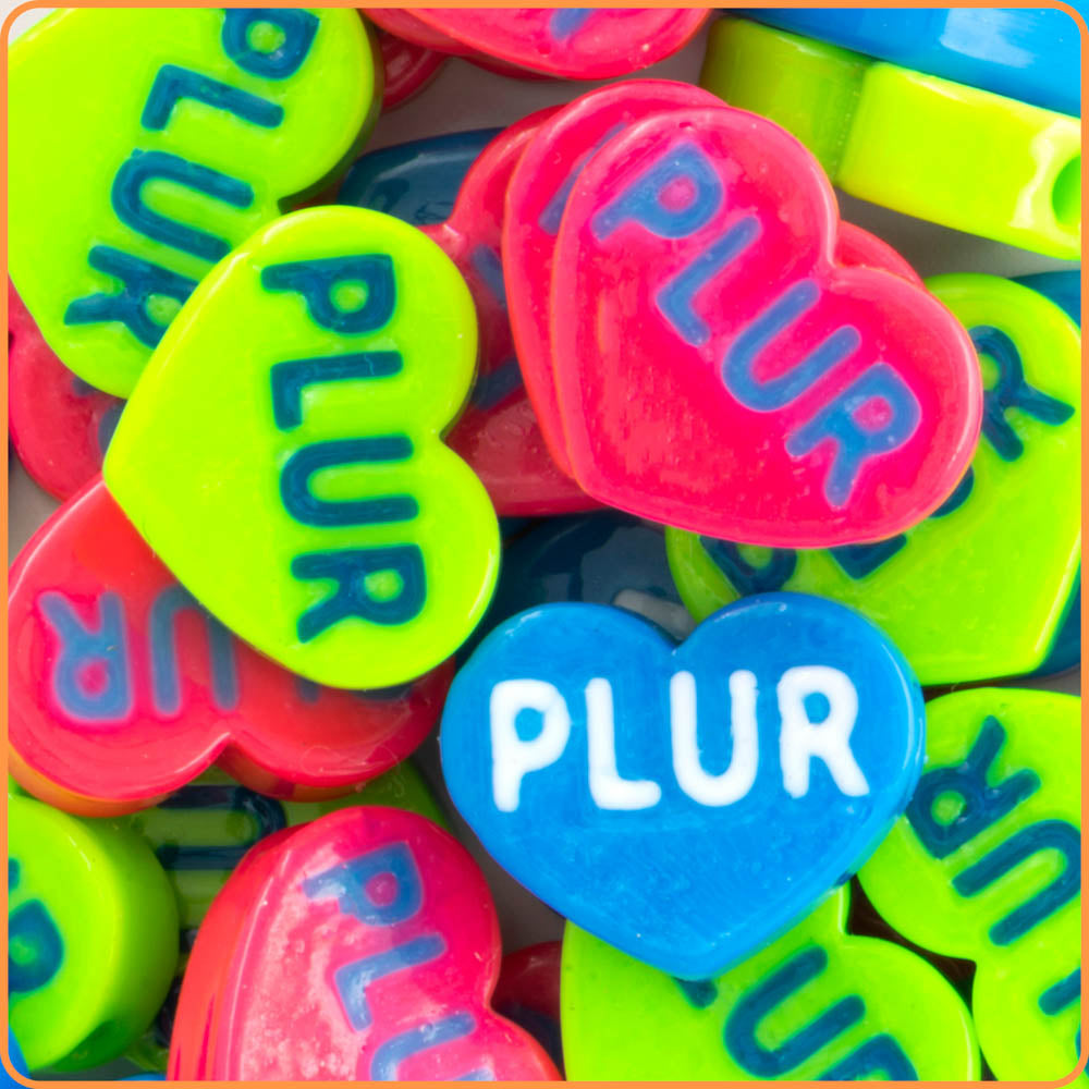 PLUR Hearts Custom Beads