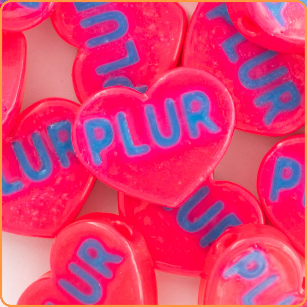 PLUR Hearts Custom Beads