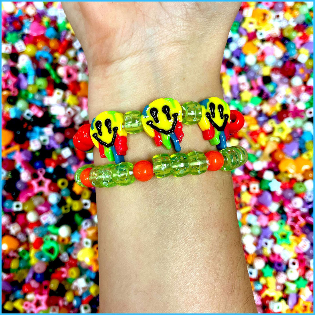 Melting Smiley Kandi Custom Beads